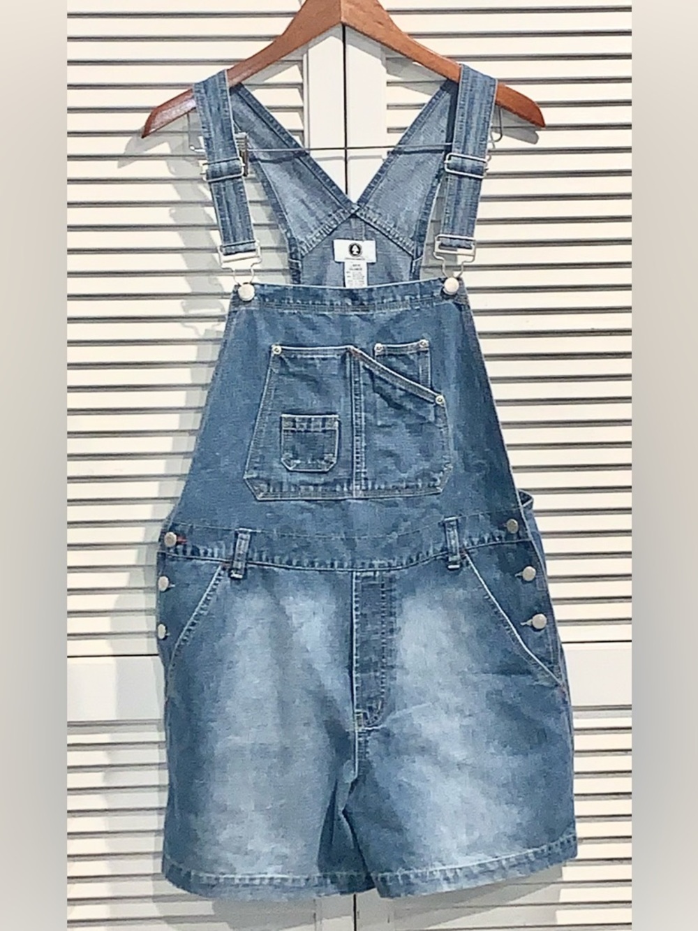 Vintage Y2k Denim Shorts Bib Overalls Women’s size Large
